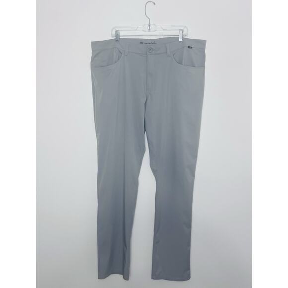 Travis Mathew Mens Pants 40 Light Gray Zip Fly Pockets Lightweight Logo - Picture 1 of 6